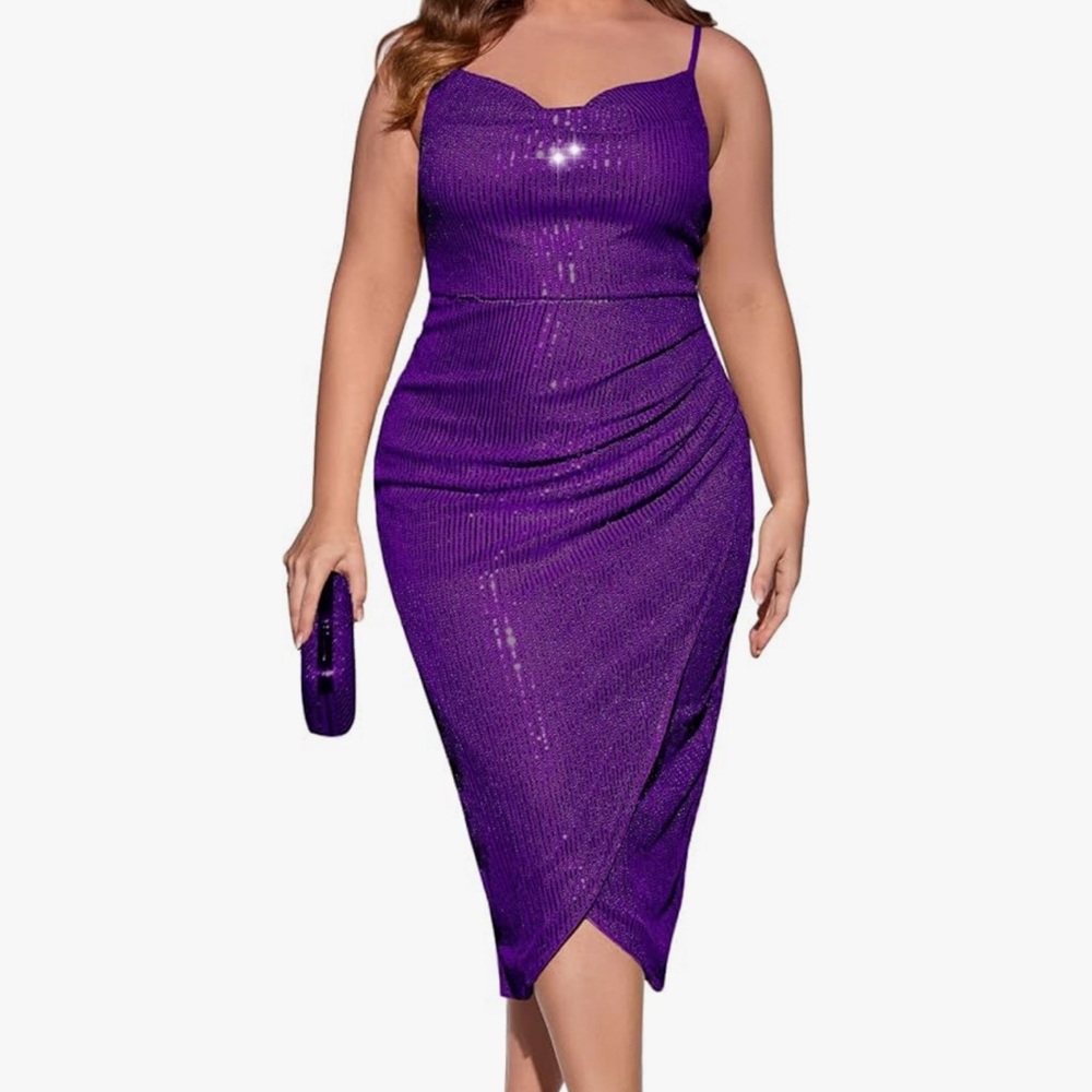 Sequin Party Dress Spaghetti Straps 4xl 26w 28w